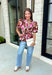 A beautiful floral blouse is one of those pieces you'll reach for all season long, and this one is full of thoughtful details you'll love! Designed with a soft neutral background, this feminine top is adorned with rich brown and pink florals accented by subtle pops of black for the perfect autumn-inspired palette. The flattering self-tie waist creates a customizable silhouette, while the smocked back offers a comfortable fit that moves with you throughout the day.