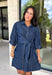 A timeless denim dress is always in style, and this lightweight beauty from Entro is one you'll wear on repeat. Crafted from soft medium wash tencel denim, this effortlessly flattering dress features a classic button-front design, a feminine v-neckline, and a matching self-tie waist that creates the perfect customizable fit. The ¾ length sleeves with button cuffs add a polished touch, while side pockets make it as practical as it is stylish. 