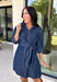 A timeless denim dress is always in style, and this lightweight beauty from Entro is one you'll wear on repeat. Crafted from soft medium wash tencel denim, this effortlessly flattering dress features a classic button-front design, a feminine v-neckline, and a matching self-tie waist that creates the perfect customizable fit. The ¾ length sleeves with button cuffs add a polished touch, while side pockets make it as practical as it is stylish. 
