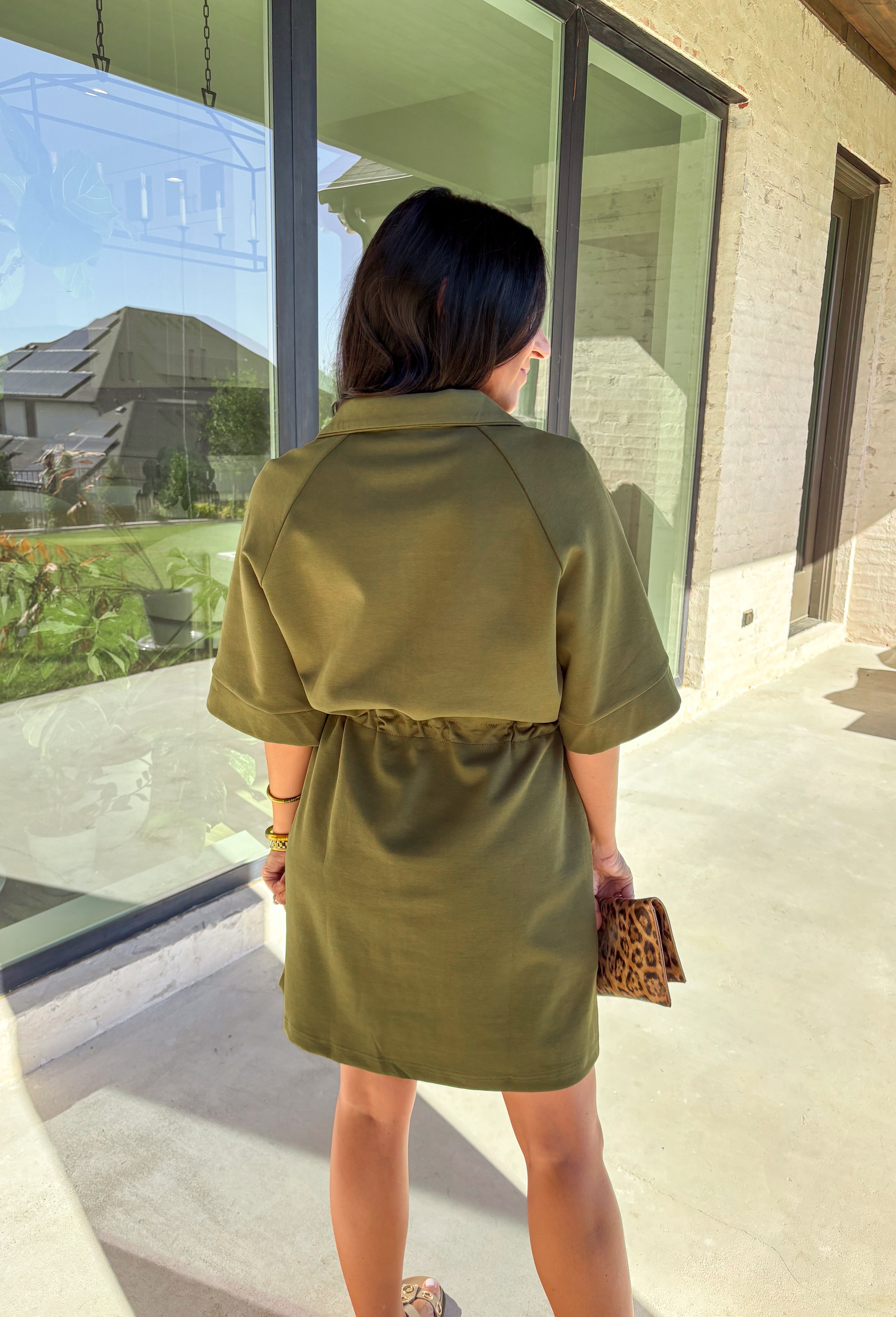 Wondering Why Dress in Olive - Clothing - Dresses - Entro - Groovy's