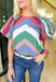 At This Point Blouse, chevron puff sleeve blouse in the colors amazon green, sage green, orange, fuchsia, mauve, light blue and white 