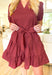 Autumn Charm Dress in Red Brown - Groovy's