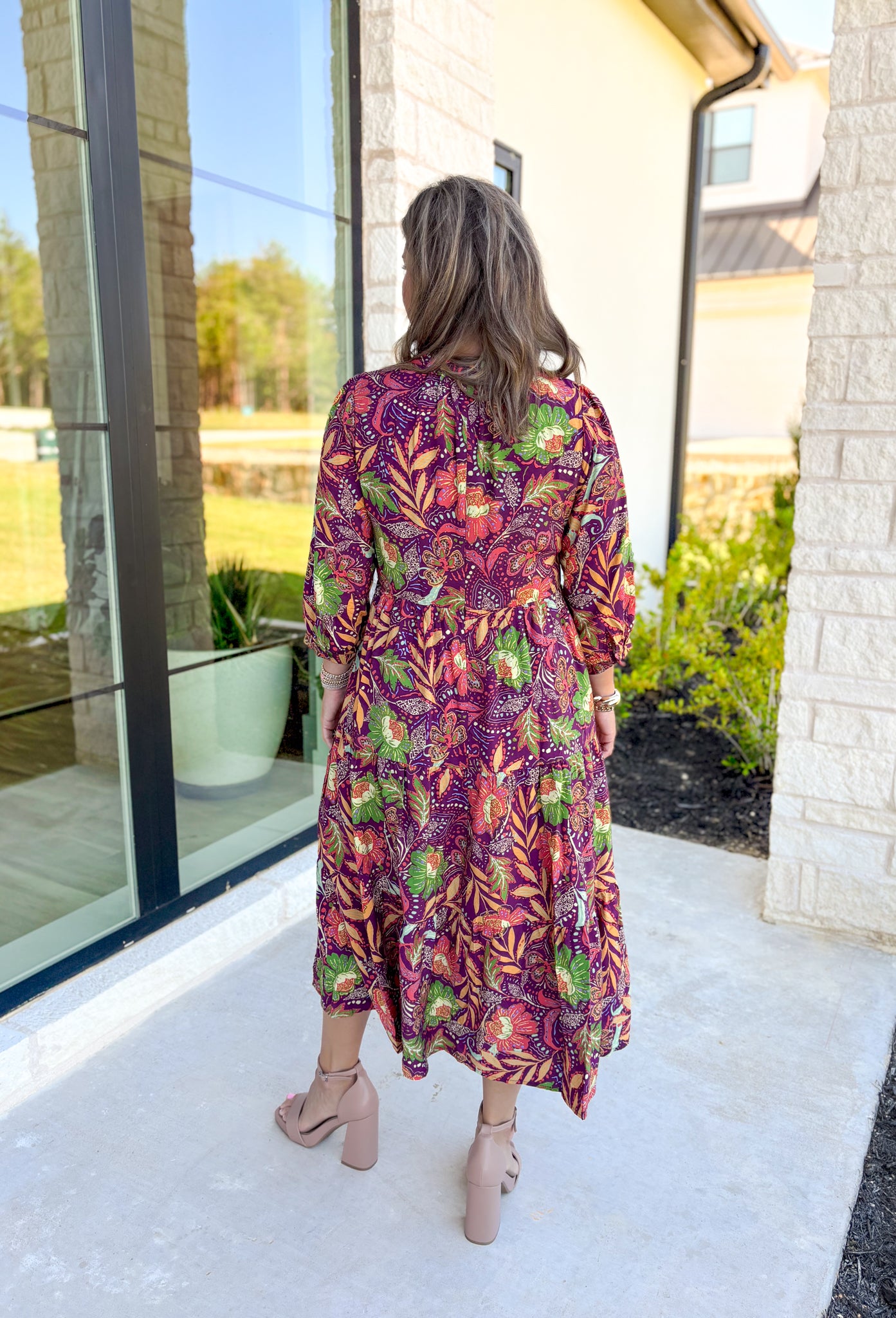 Brighten My Day Floral Midi Dress - Groovy's