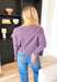 Dreamers Favorite Sweater in Acai,  super soft sweater in a washed purple color with seam down the front 