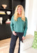 Dreamers Favorite Sweater in Parsley,  super soft sweater in a cool tone green color with seam down the front 