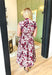 Dreamy Date Floral Dress, maroon, cream, and charcoal sleeveless floral zip up midi dress with v-neckline and pockets