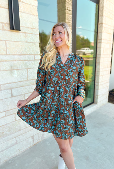 Fall Foliage Floral Dress - Groovy's