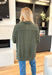 Kayla Corded Pullover in Olive, corded pullover with quarter-zip detail, Olive color  