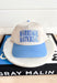 Marriage Material Trucker Hat, bone and light blue trucker hat with light blue embroidery " marriage material" 