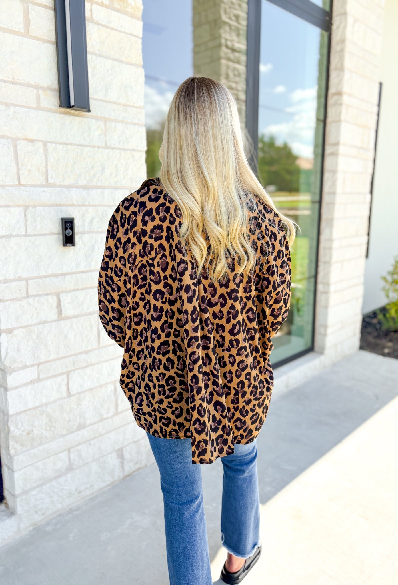 Meant For You Leopard Top, leopard dulman sleeve button down blouse