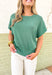 Rylee Top by Dreamers in Hunter Green, short sleeve knit top in a cool tone green  