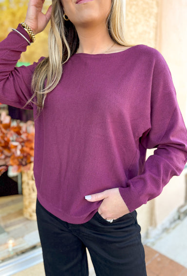 Sara Sweater by Dreamers in Heather Wildberry - Groovy's