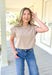 Sign Me Up Top in Taupe, tan cap sleeve top with braided hemming on the sleeves