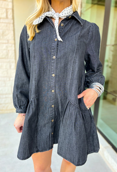 So You Say Denim Dress - Groovy's