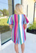 What A Feeling Dress in Denim Plum, puff sleeve striped dress with pockets in the colors white, baby blue, sage green, pine green, mauve, and fuchsia 