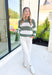 Z SUPPLY Broadbeach Stripe Sweater, large striped knit sweater in olive and off white 