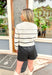 Z SUPPLY Milan Stripe Sweater in Natural, cream and black striped cropped sweater 