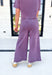 Z SUPPLY Scout Jersey Flare Pant in Cocoa Berry, elastic waist band wide leg pant with pockets in a washed deep purple