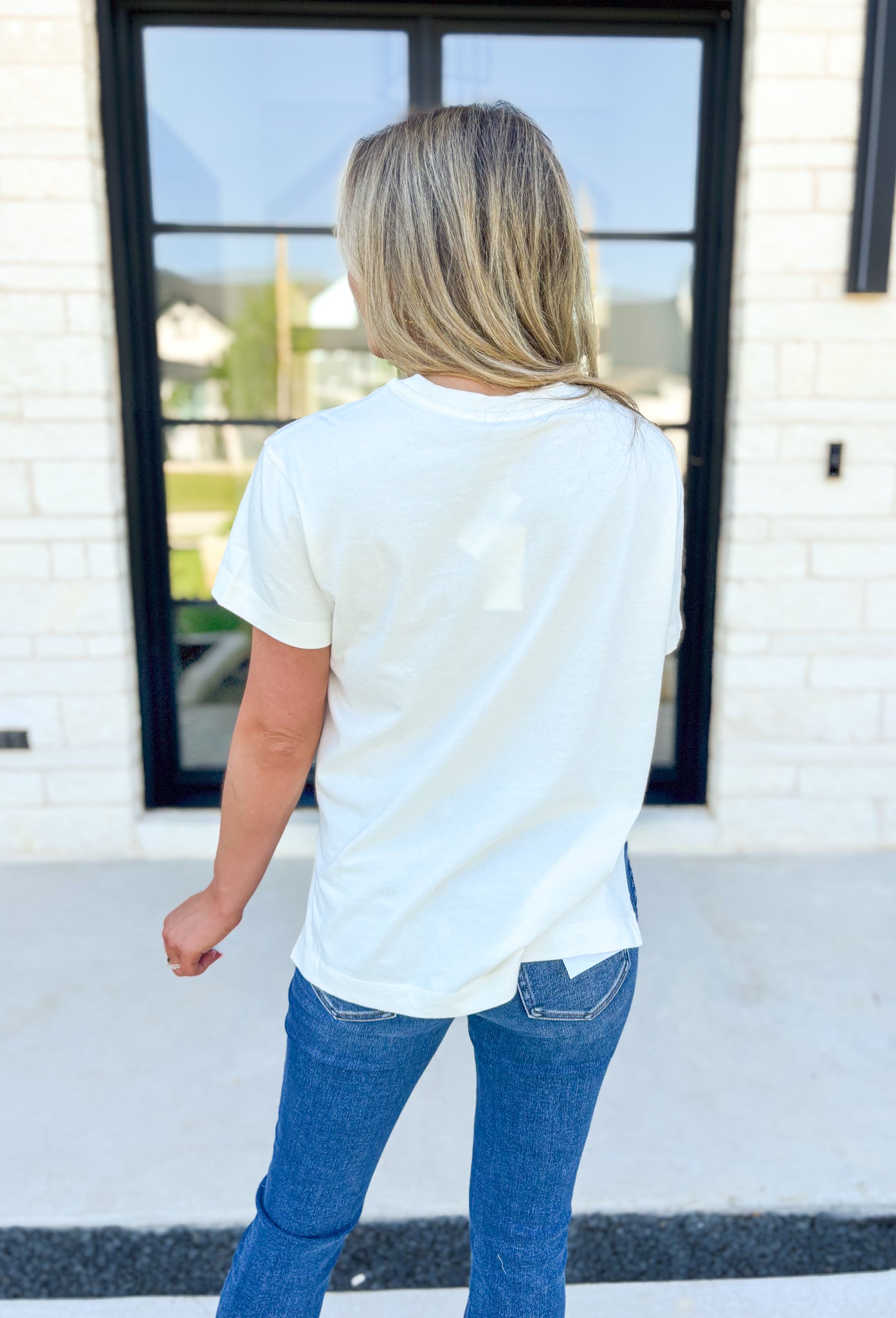 Z SUPPLY Shayla Cotton Jersey Crew Neck Tee in Sea Salt, off white/cream short sleeve t-shirt with slits on the side