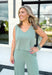 Z SUPPLY Sloane V-Neck Tank in Palm Green, v-neck cropped tank top in a washed sage green