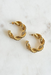 Waverly Gold Hoop Earrings, Gold twist hoop earring