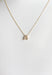 Gold Pave Initial Necklace, dainty gold rhinestone puff letter necklace