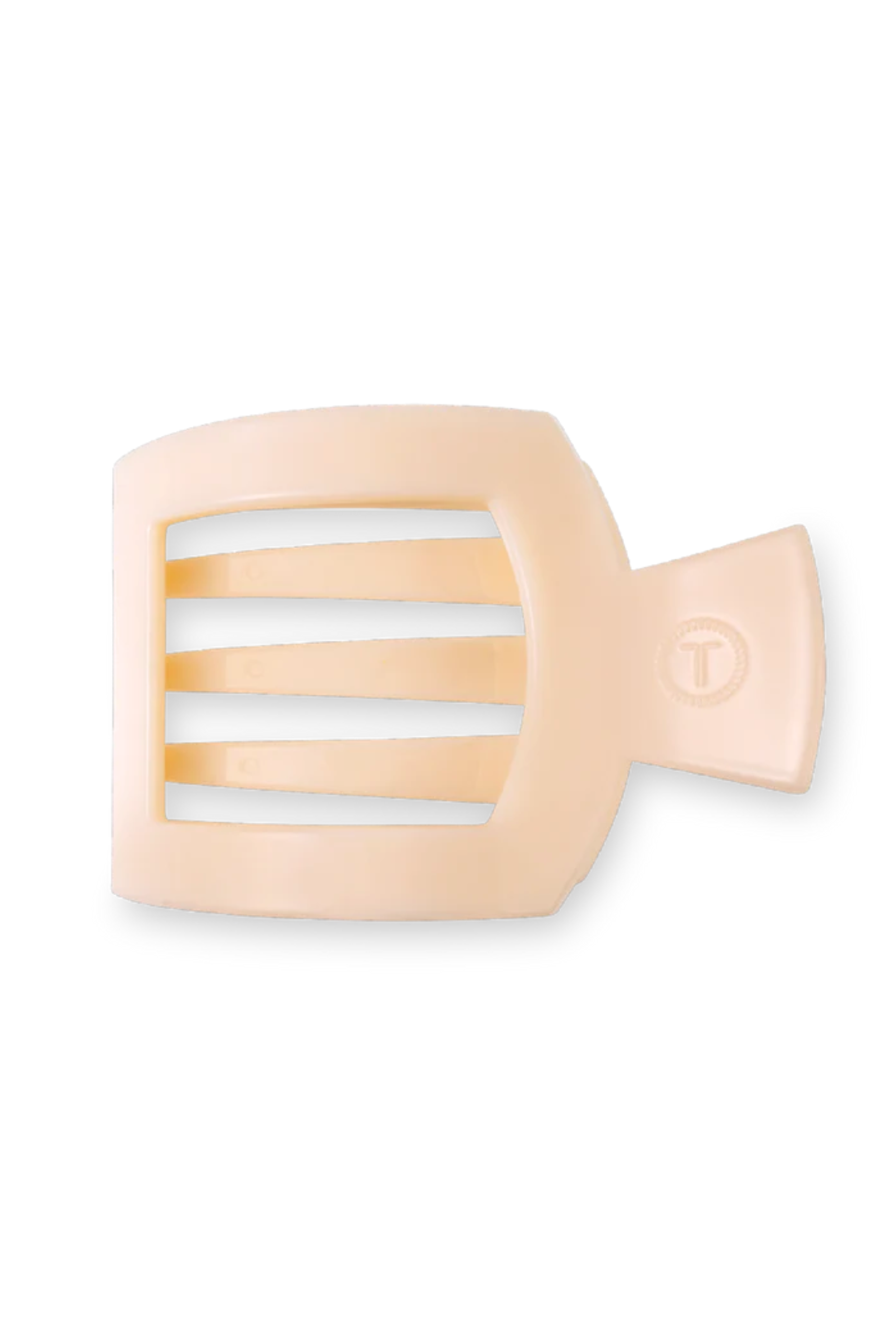 TELETIES Medium Flat Square Clip- Almond Beige