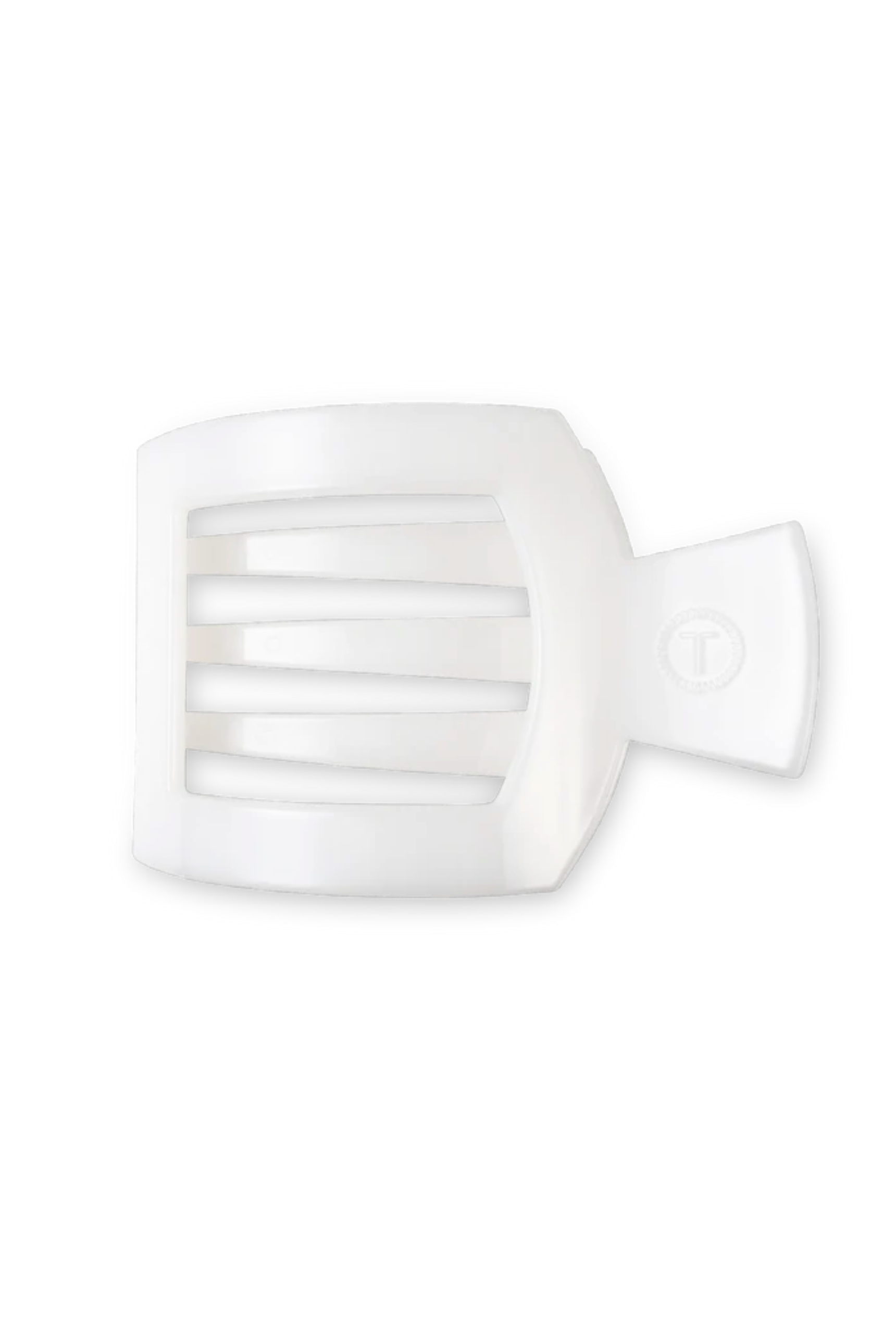 TELETIES Medium Flat Square Clip- Coconut White