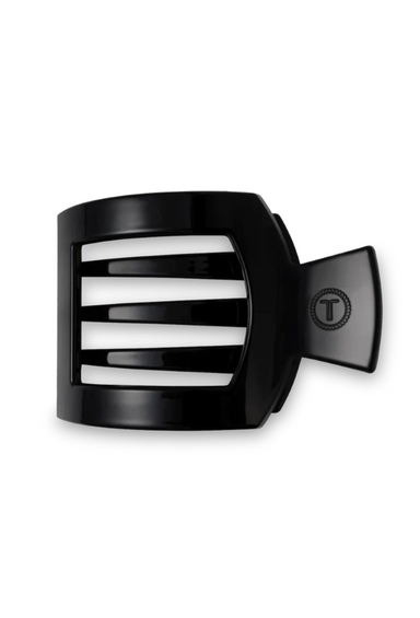 TELETIES Medium Flat Square Clip- Jet Black