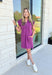 Move On Over Dress in Plum, quarter zip cap sleeve dress with pockets