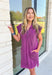 Move On Over Dress in Plum, quarter zip cap sleeve dress with pockets