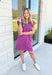 Move On Over Dress in Plum, quarter zip cap sleeve dress with pockets