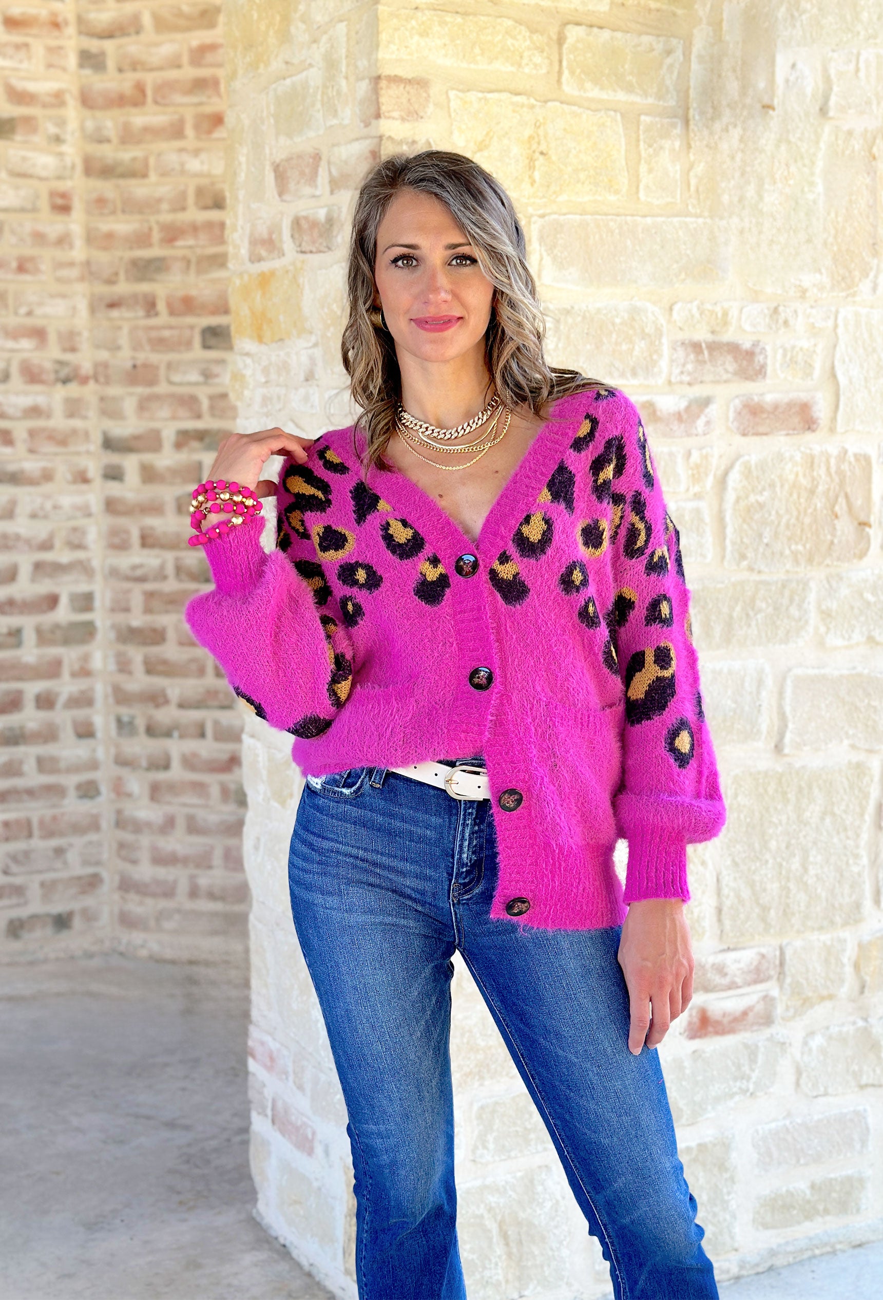 Fuzzy clearance leopard cardigan