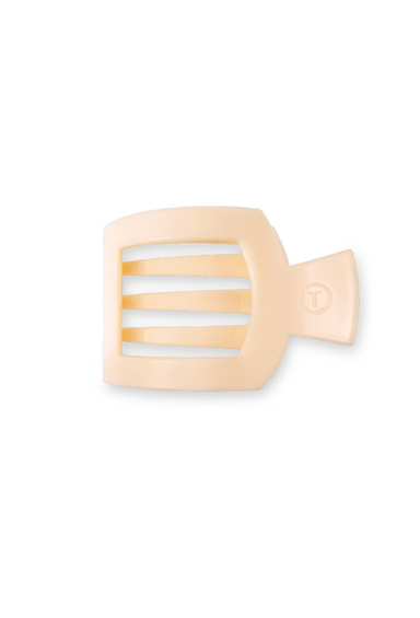 TELETIES Small Flat Square Clip- Almond Beige