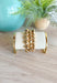 Stay Steady Bracelet Set, stack of three abstract gold beaded bracelets 