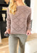 Z SUPPLY Rossio Pullover Sweater, taupe knit sweater with ribbing on the neck and wrists 