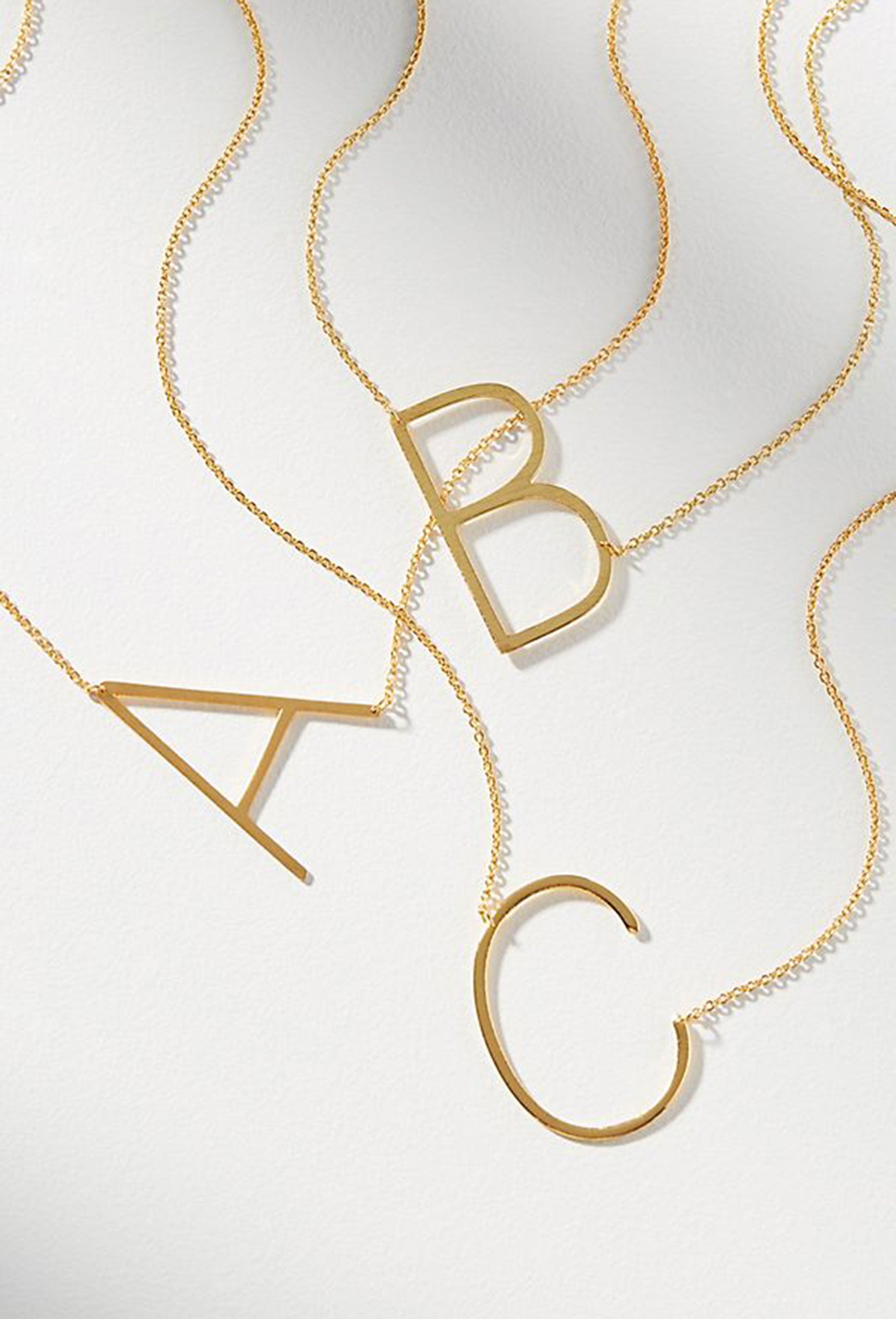 Uppercase Block Letter Charm Name Necklace in Sterling Silver with 14K Gold  Plate (1 Line) | Zales