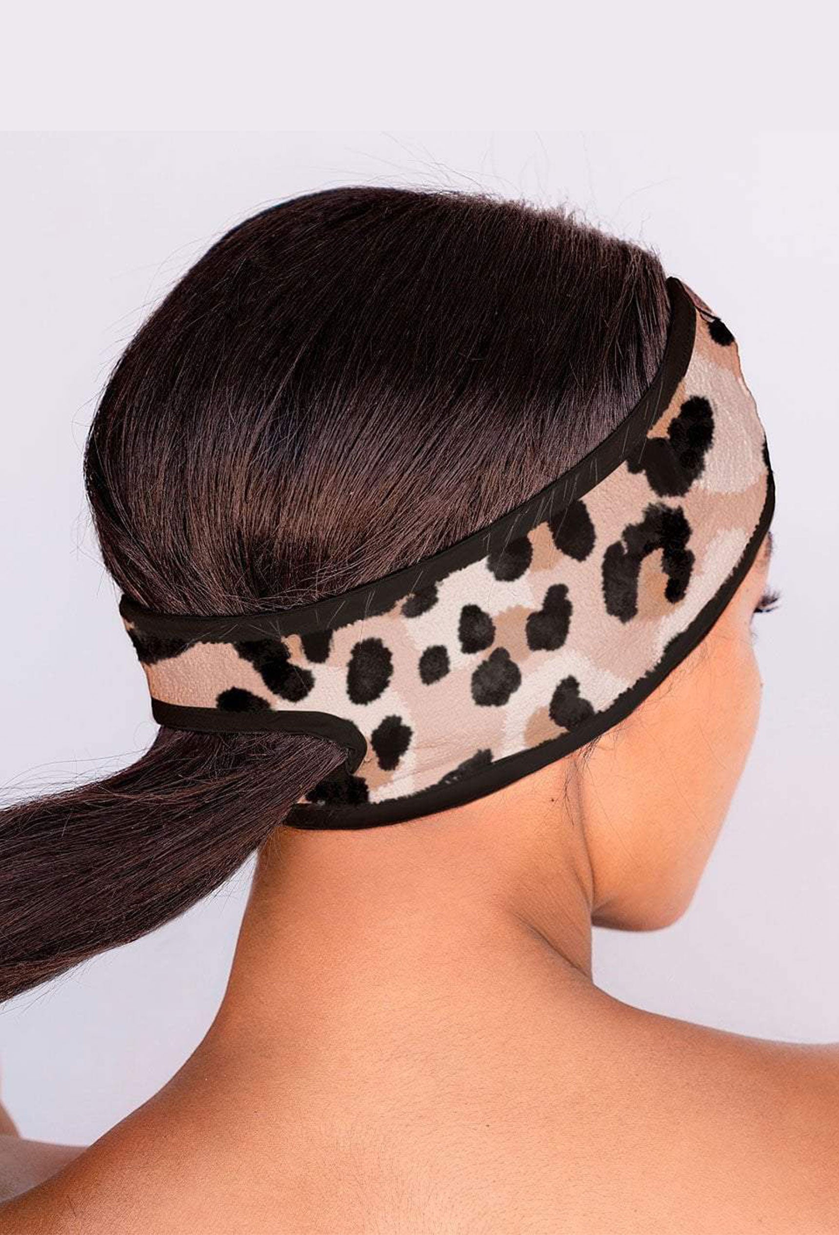 Kitsch Microfiber Spa Headband in Leopard, towel spa leopard velcro headband 