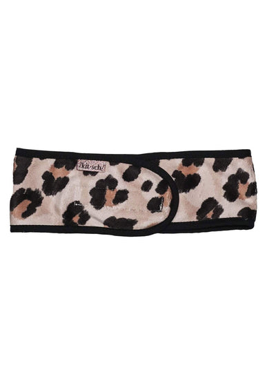 Kitsch Microfiber Spa Headband in Leopard, towel spa leopard velcro headband 