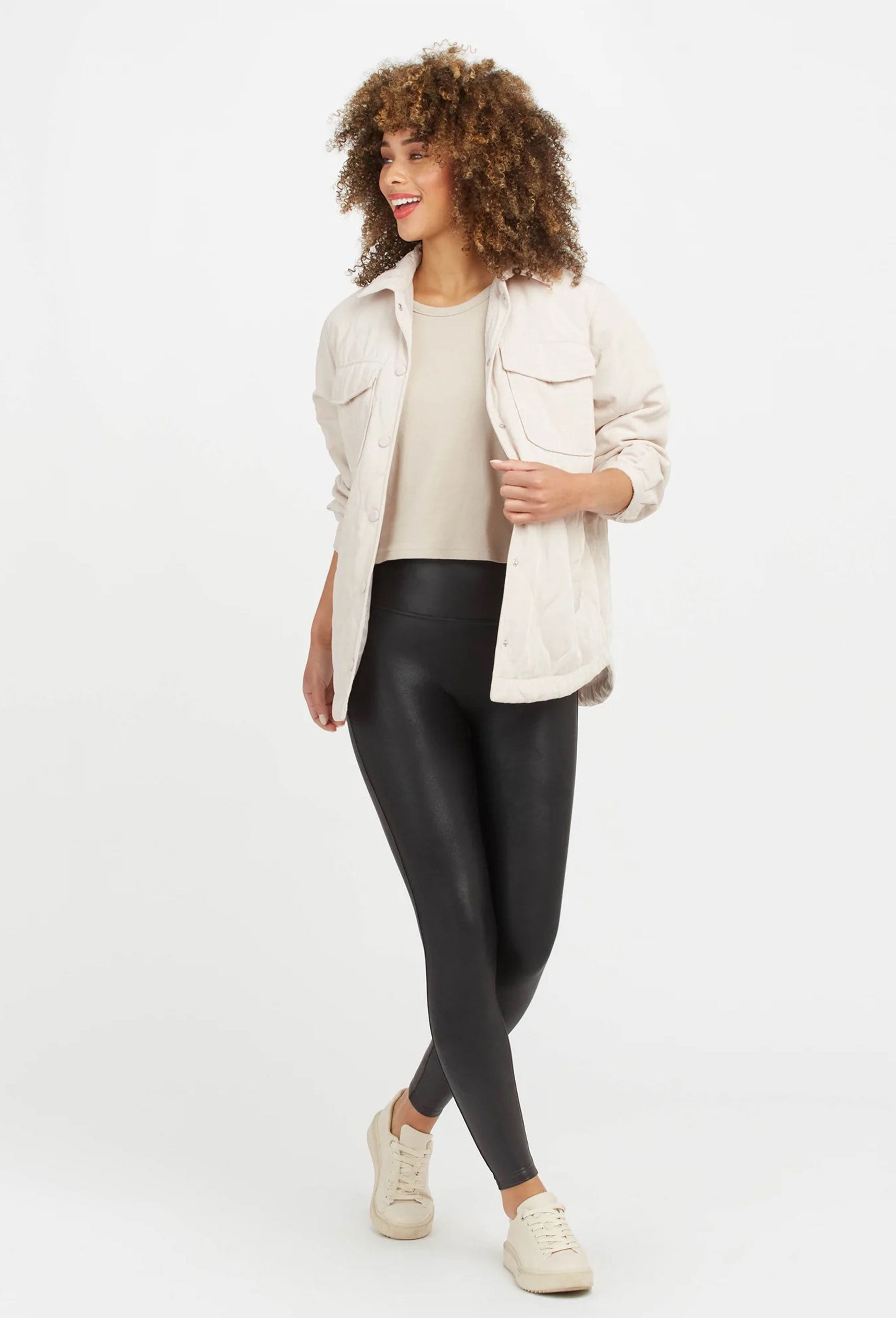 Zara faux leather leggings high waist, Women's Fashion, Bottoms, Jeans &  Leggings on Carousell