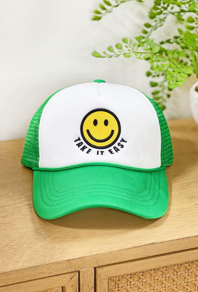 Take It Easy Trucker Hat | Hat Green Summer Trucker | | in Groovy\'s