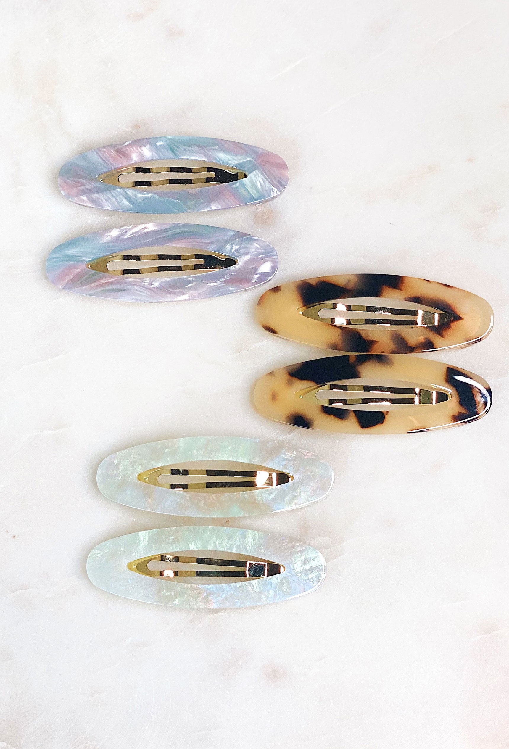 Cove Rectangle Hair Clips | Groovy's | Set of 2 Snap Clips Blue