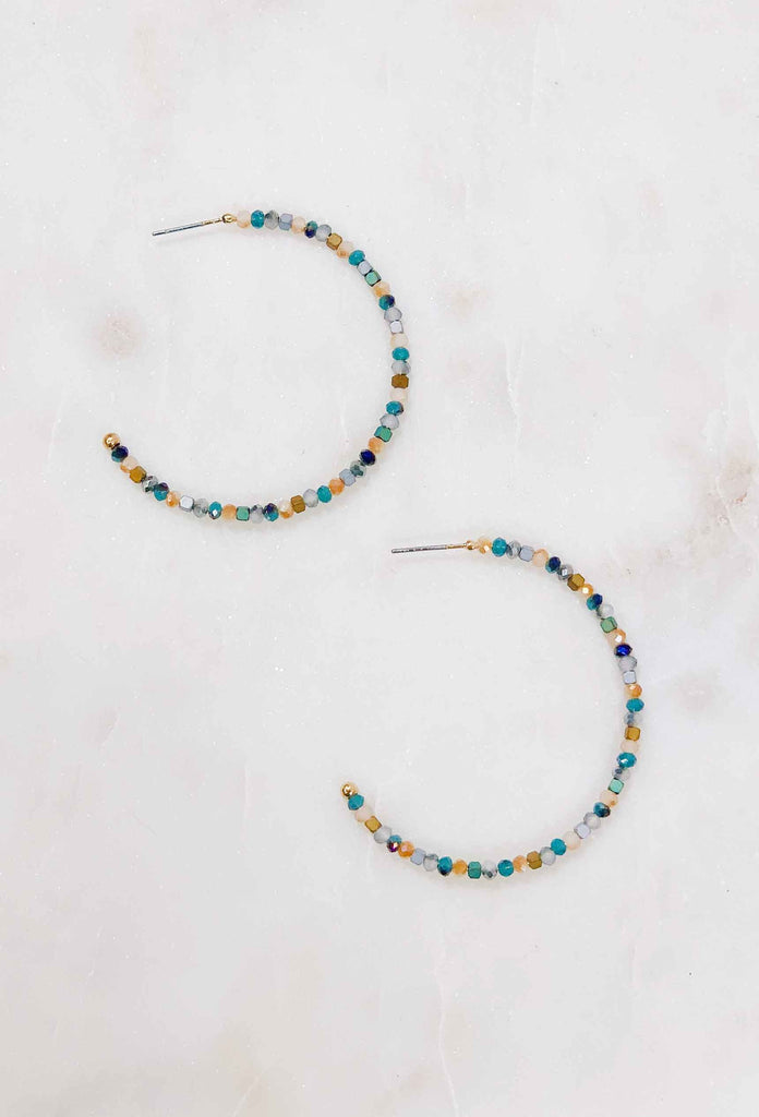 Thai Sparkle Beaded Hoops – Coco Rose