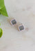 Linden Sparkle Filigree Earrings, gray stud filigree earrings with cubic zirconia around it 